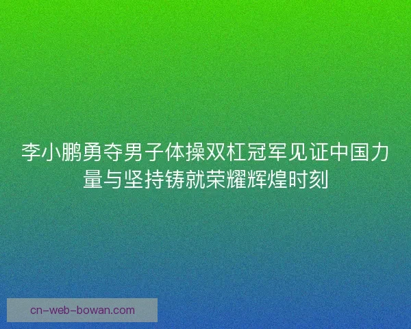 李小鹏勇夺男子体操双杠冠军见证中国力量与坚持铸就荣耀辉煌时刻