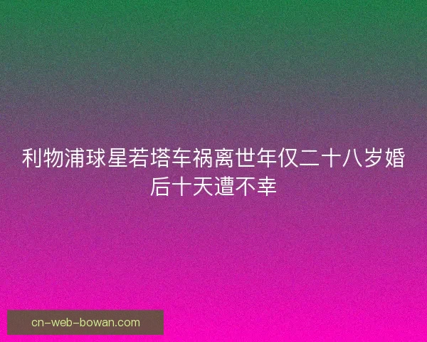 利物浦球星若塔车祸离世年仅二十八岁婚后十天遭不幸