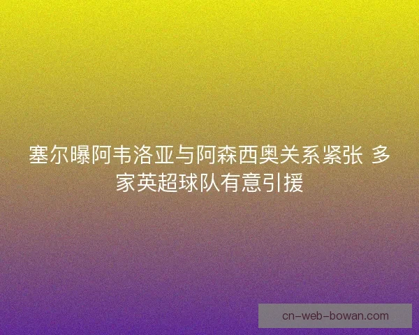 塞尔曝阿韦洛亚与阿森西奥关系紧张 多家英超球队有意引援